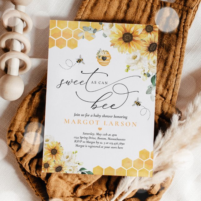 Invitation Tournesol Sucré comme peut être Baby shower (Créateur téléchargé)
