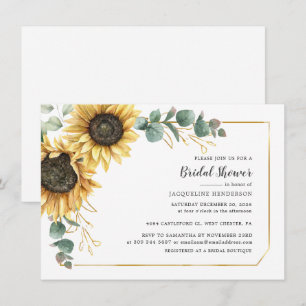 Invitation Tournesol vert Eucalyptus Fête des mariées florale