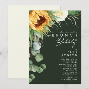 Invitation Tournesol vert foncé du pays gras Brunch et mousse