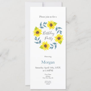 Invitation Tournesol Watercolor Wreath 2
