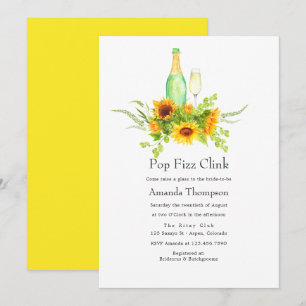 Invitation Tournesols aquarelle Pop Fizz Clink Enterrement de