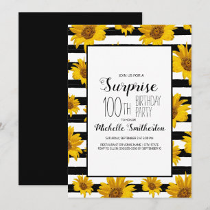 Invitation Tournesols Blancs Noirs 100e anniversaire
