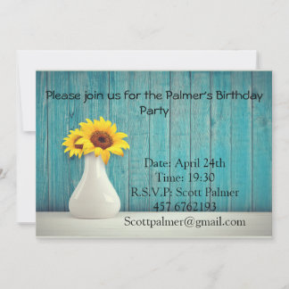 Invitation Tournesols dans un vase