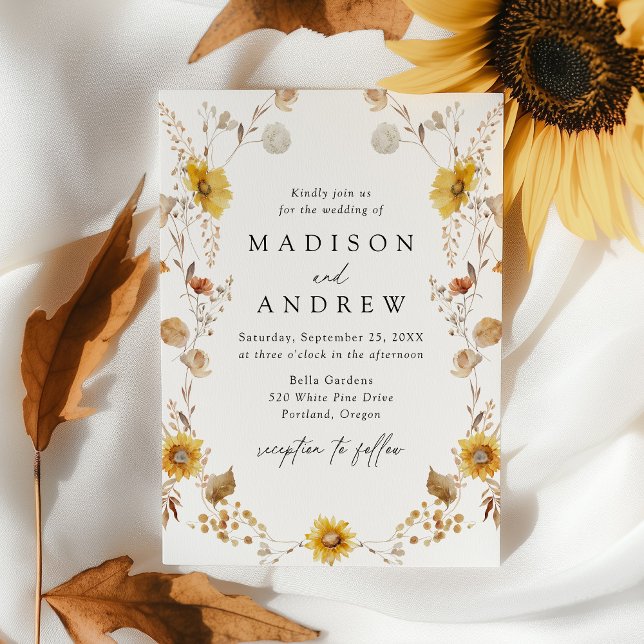 Invitation Tournesols d'automne rustique et Mariage Fleur sau (Créateur téléchargé)