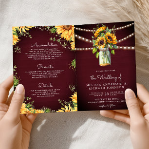 Invitation Tournesols de Bourgogne Pot Mason Code QR Mariage