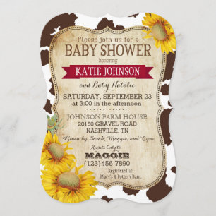 Invitation Tournesols de pays et baby shower d'impression de