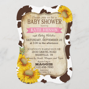 Invitation Tournesols de pays et baby shower d'impression de