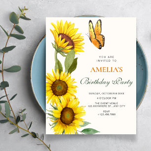 Invitation Tournesols fleurissent anniversaire