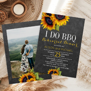 Invitation Tournesols rustiques je fais un barbecue photo de 