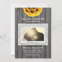 Tournesols rustiques Patiné Mariage photo en bois