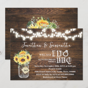 Invitation Tournesols Western Avant de faire un BBQ Couple Do