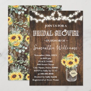 Invitation Tournesols Western Shower Nuptial Mariage