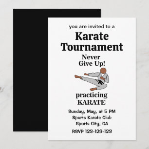 Invitation Tournoi d'arts martiaux Ceinture noire de karaté