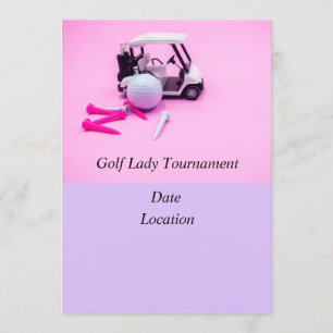 Invitation Tournoi de femmes de golf avec voiturette de golf