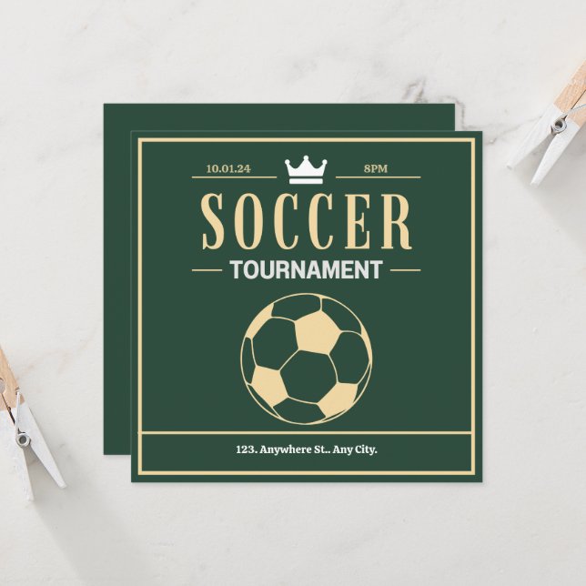 Invitation tournoi de football (Devant/Arrière en situation)