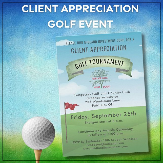 Invitation Tournoi de golf d'entreprise  (Créateur téléchargé)