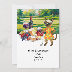 Invitation Tournoi de golf et dégustation de vins avec du vin