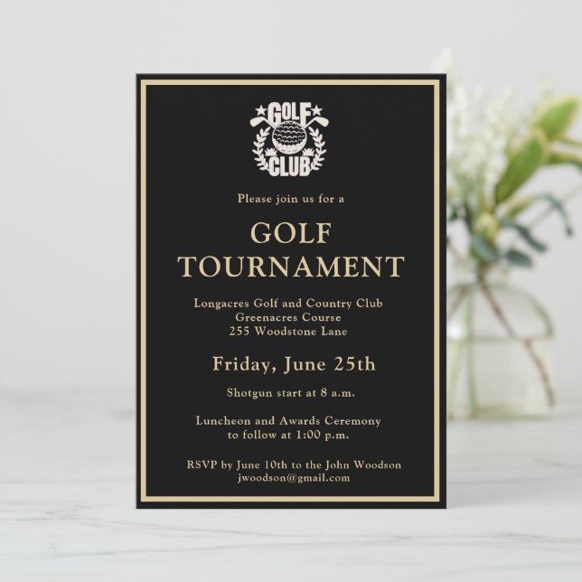 Invitation Tournoi du logo de la ligue de golf corporatif (Debout devant)
