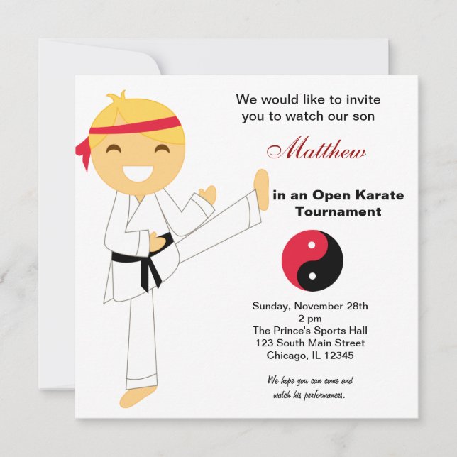 Invitation Tournoi Karate Kids (Devant)