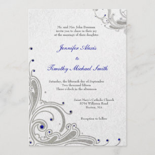 Invitation Tournois de parties scintillant d'argent + invitat