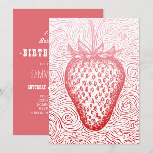 Invitation tournures de fraise