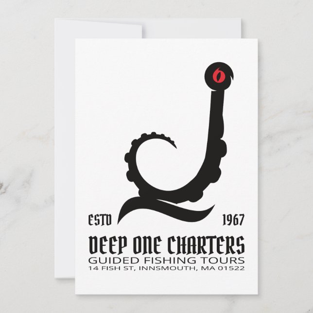 Invitation Tours de pêche Innsmouth Cthulhu Lovecraft (Devant)