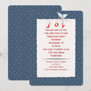 Invitation Tourterelle blanche dans les flocons de neige Invi