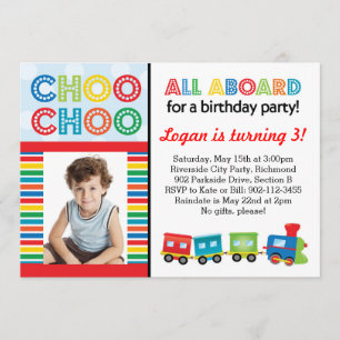 Invitation Tous à bord de l'invitation de train de Choo Choo