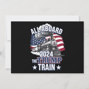 Invitation Tous à bord du train Trump Trump 2024 Patriotique 