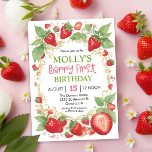 Invitation TOUS ÂGES - Anniversaire Très Baies Fraise
