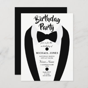 Invitation Tous les âges Mens Tuxedo Bow Cravate Anniversaire