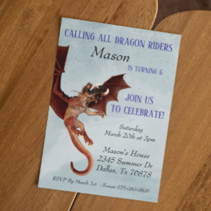 Invitation Tous les cavaliers de dragons fêtent leur annivers