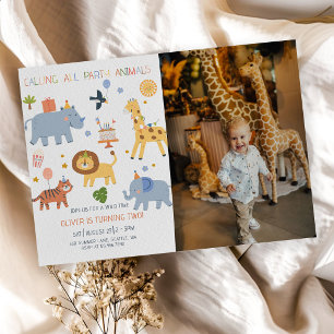 Invitation Tous les fêtards Safari Zoo Anniversaire