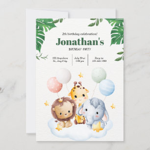 Invitation Tous les fêtards sont invités Une aventure safari