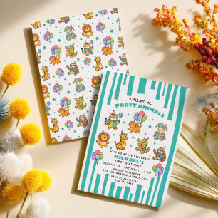 Invitation Tous les fêtards sont les bienvenus 1er anniversai