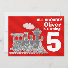 Invitation Tous les garçons à bord train anniversaire invitat