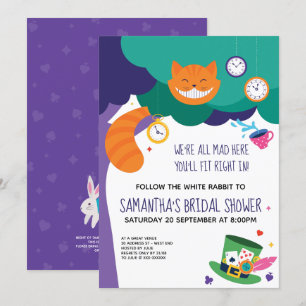 Invitation Tous les Mad Alice au pays des merveilles Fête des