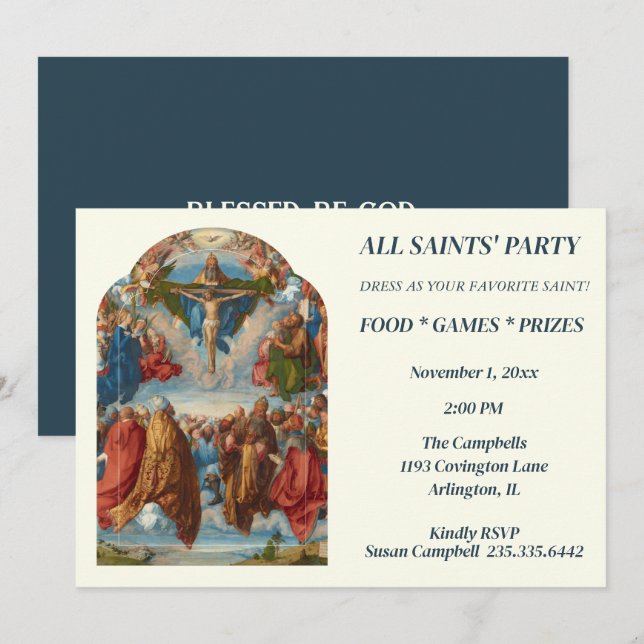 INVITATION TOUS LES SAINTS JOUR FÊTE FÊTE FÊTE FÊTE (Devant / Derrière)