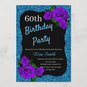 Invitation Tous roses bleus de pourpre de parties