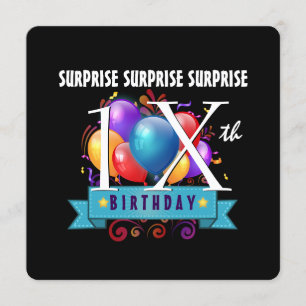 Invitation Tout ADO ou TWEEN SURPRISE Ballons d'anniversaire 