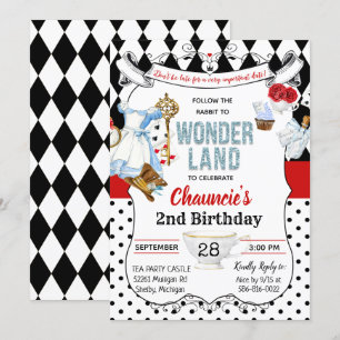 Invitation TOUT ÂGE - Alice au pays des merveilles Anniversai