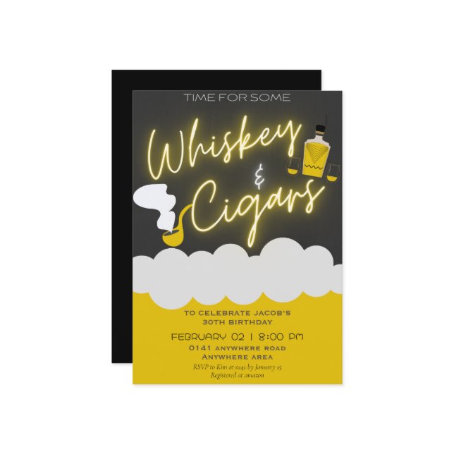 Invitation Tout âge et anniversaire (Devant/Arrière en situation)