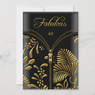 Invitation Tout âge Fabrique Gold Black Corset fête d'anniver