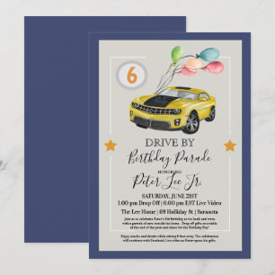 Invitation TOUT ÂGE - Fête d'anniversaire virtuelle Drive By