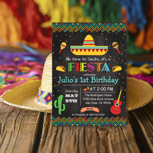 Invitation TOUT ÂGE - Fiesta Mexicaine Anniversaire Chalk Inv (Créateur téléchargé)