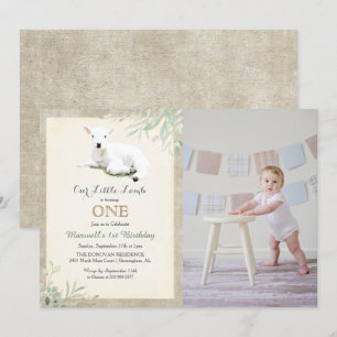 Invitation TOUT ÂGE - Petite agneau Photo Anniversaire Invita