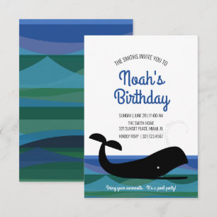 Invitation tout âge rétro OCEAN WHERE fête d'anniversaire