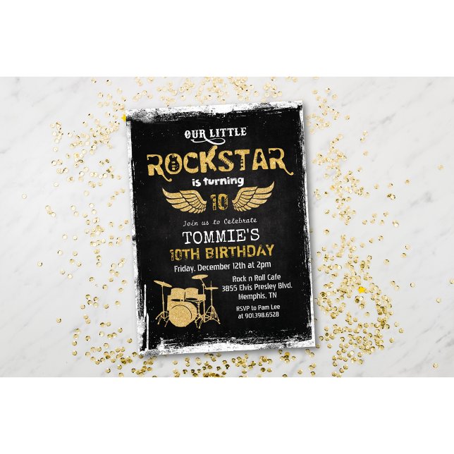 Invitation TOUT ÂGE - Rockstar Drum Set Anniversaire Invitati (Créateur téléchargé)