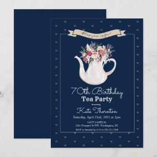 Invitation TOUT ÂGE - Théâtre de thé en théière florale Anniv