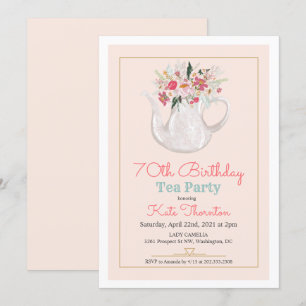 Invitation TOUT ÂGE - Théâtre de thé en théière florale Anniv